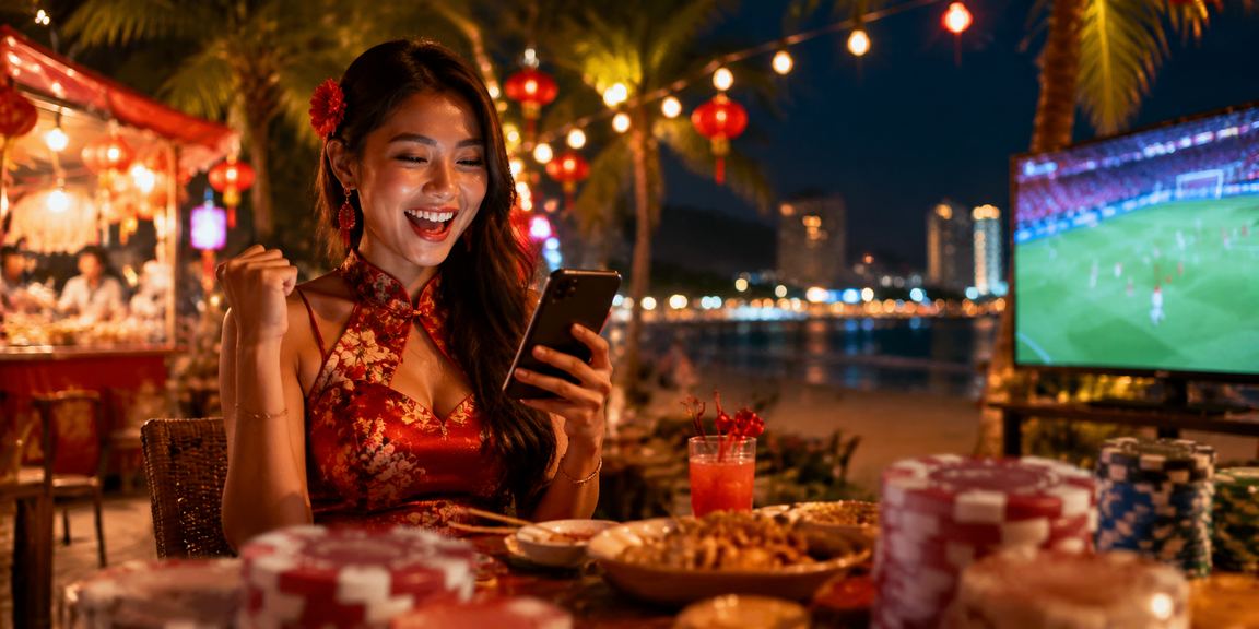 Pemain menikmati permainan kasino roulette mudah alih gaya Malaysia di Langkawi